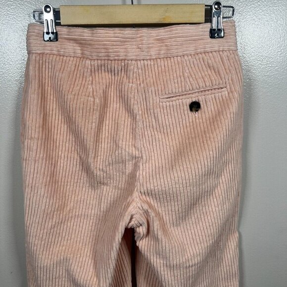 Ba&sh Corduroy Lady Pants Size 0 US 4 Pink Wide Leg Cropped High Rise - Picture 7 of 9